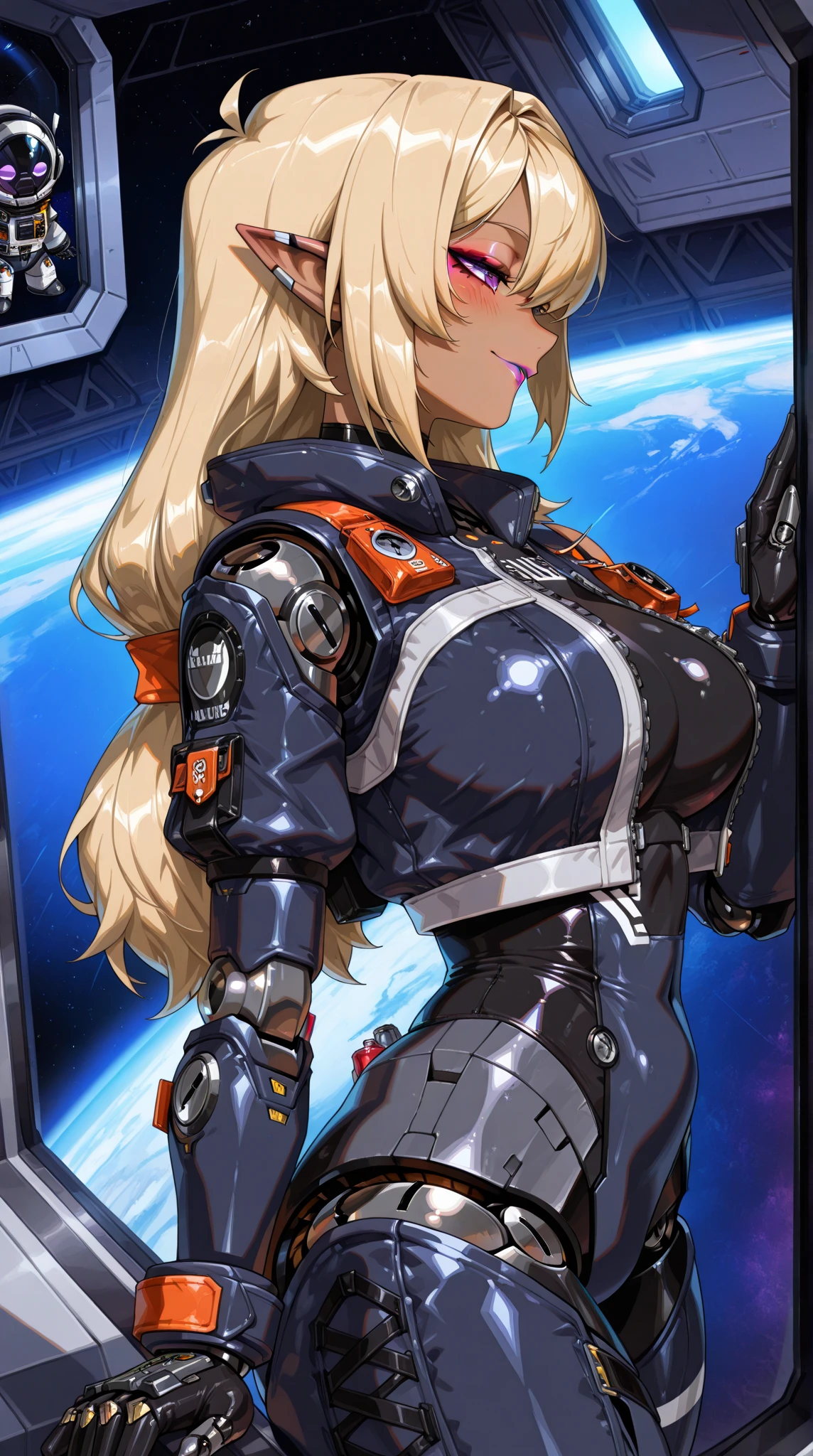 woman,20-year-old,,city,night,((white tight miniskirt bodysuit)),(Harada Makoto),open mouth smile,(((See-through))),((blonde)),long hair