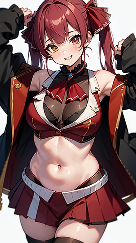 score_9, score_8_up, score_7_up, score_6_up, uncensored, Iris Midgar, red hair, long hair, braid, red eyes, BREAK (masterpiece:1.2), best quality, high resolution, (detailed eyes:1.3), perfect lighting, (perfect hands, perfect anatomy), large breast, pubic_hair, breasts, swimsuit, 1girl, heart, bikini, micro_bikini, solo, rating:questionable, areolae, areola_slip, black_bikini, navel, pubic_hair_peek, excessive_pubic_hair, hood, gloves, fingerless_gloves, looking_at_viewer, hood_down, hand_behind_head, standing, covered_nipples, hoodie, shiny, string_bikini, cleavage, arm_up, thighs,