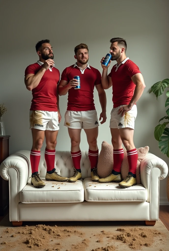 Fat men in white underwear