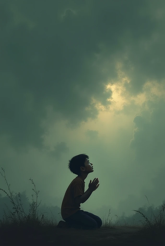 The shadow of a poor child reaching out to grab the stars with all his might.