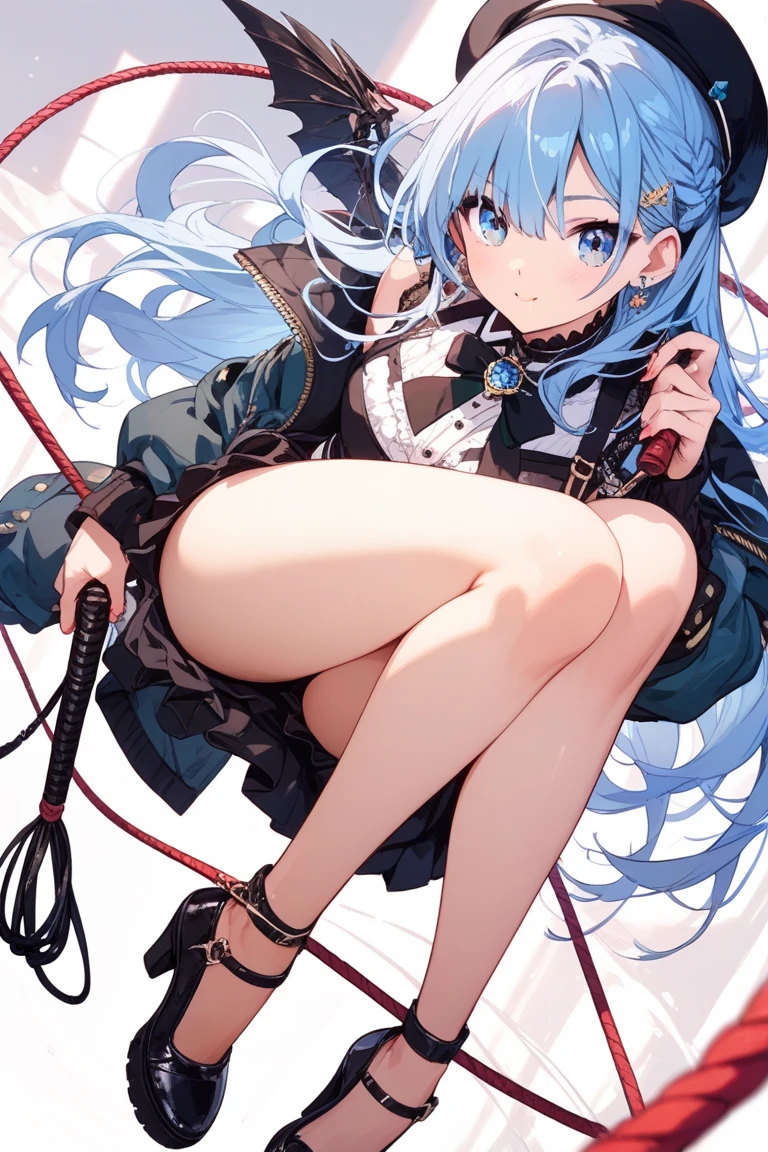 (masterpiece),best quality, expressive eyes, perfect face,w sitting, w sitting on ground, legs on ground, 1girl,
big breast, H-cup, good breast,Focalors, crossing arms,