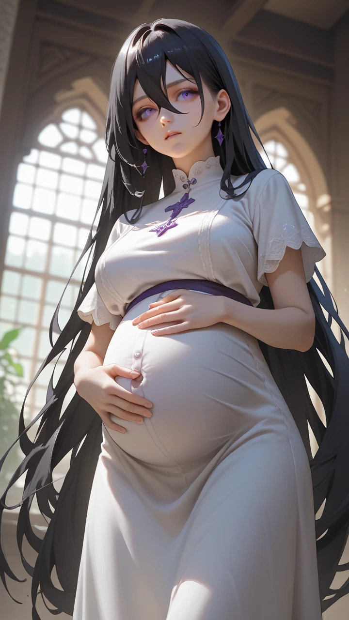 Anime. 1 girl. Two heads. Siamese twins. Slave. Pregnant. Black hair. Long hair. Hair is gathered in braids. Green eyes. Beautiful eyes. Perfect eyes. Expressive eyes. Beautiful nose. Ideal anatomical body. Beautiful graceful hands. Beautiful graceful legs. Medium breasts. Beautiful breasts. Torn, dirty tunic.. Contractions. The waters have broken. Childbirth. She's giving birth. I peed myself. I crap myself. Standing. Slave market. Full height. Embarrassment. Blush. Whole body. Extremely detailed CG Unity 8k wallpaper. Ideal lighting. Ultra high resolution 4K. Super detailed 8K resolution.
