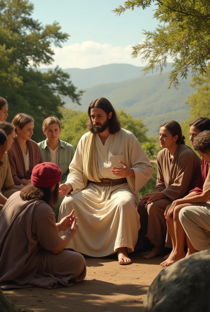 And more of Jesus Christ preaching to several followers of the Lord Jesus Christ in the beautiful and illustrated paradisiacal place