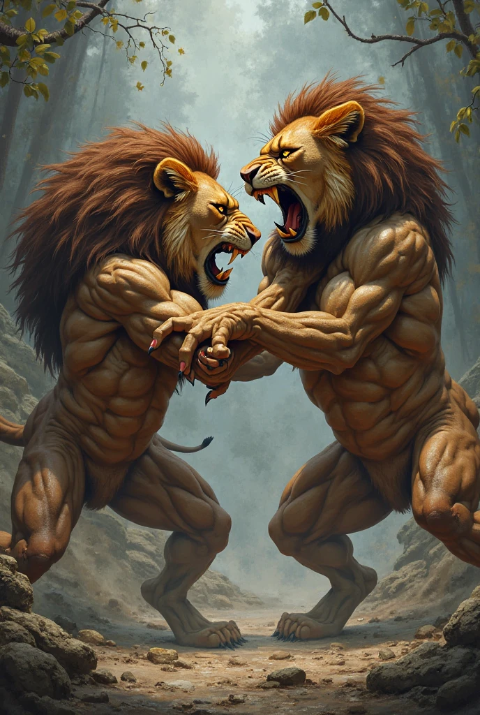A cat with abs
Fighting with
A lion with abs