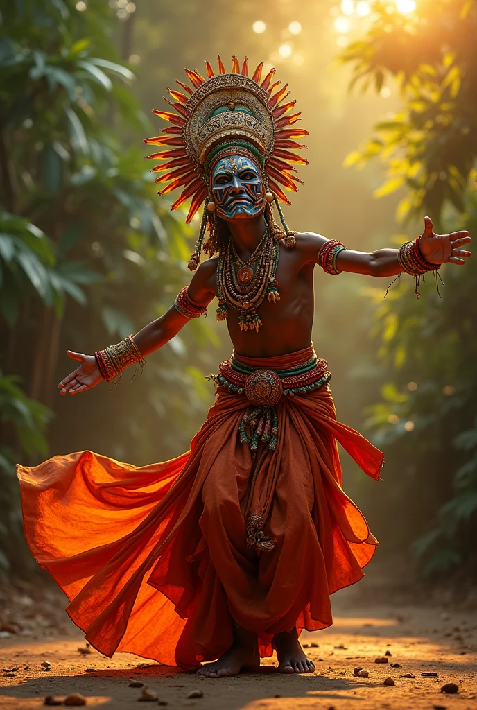 A traditional upcountry masked dancer of Sri Lanka...