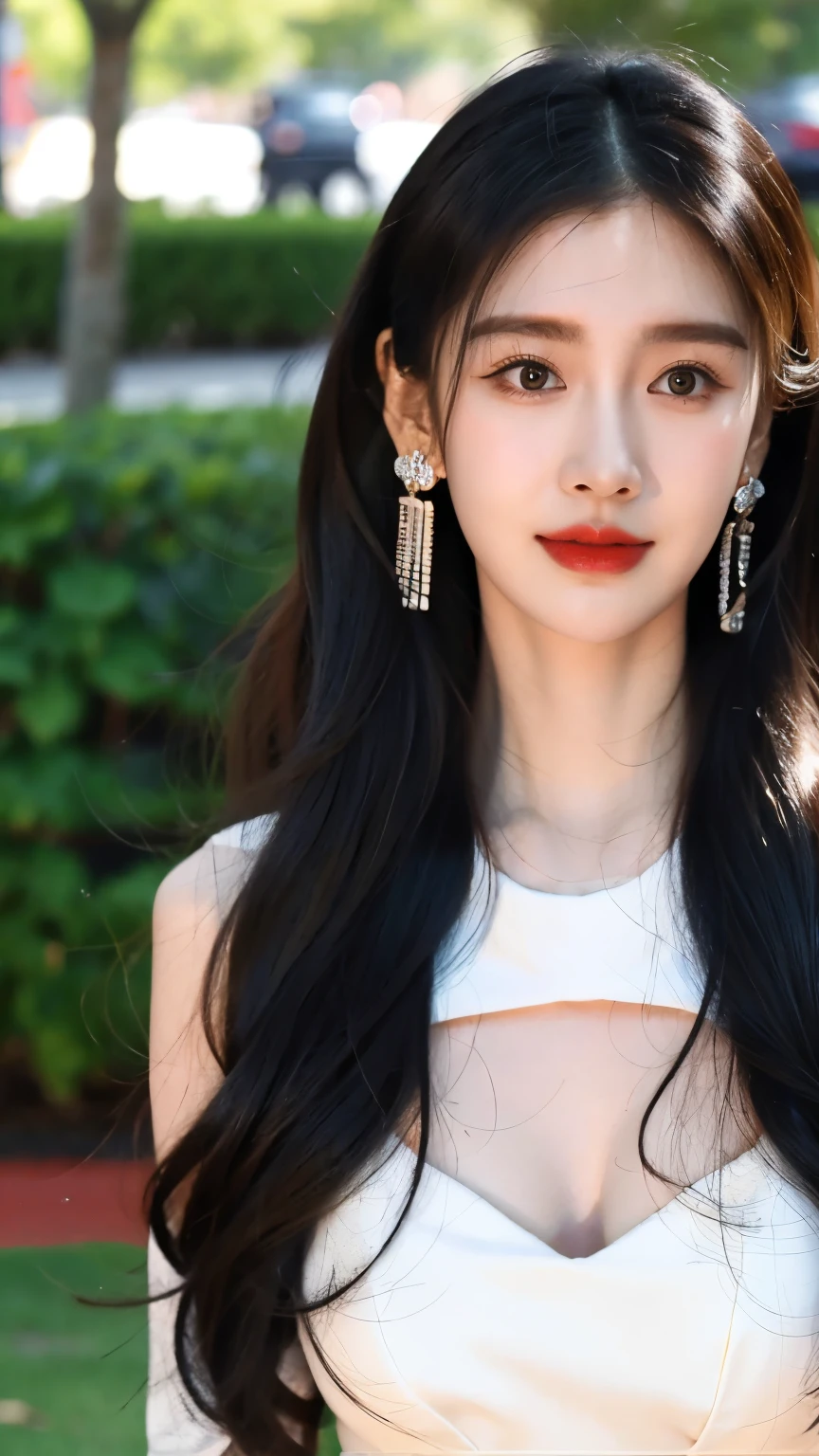 Ultra HD resolution,artistic photos,21year girl,earrings,long hair,Cold white skin,E cup,show out ,messy hair , messy hair ,Ruddy face,dress less