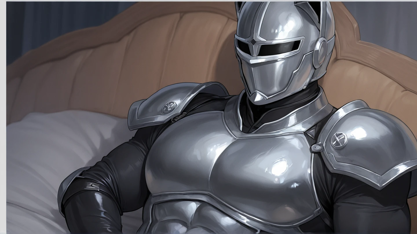 young handsome muscle blonde knight boy, short haircut:1.5, heavy shiny knight armor with lining, really shiny gradient dark metallic:1.5, small brown pink gradient penis:1.5 with glans and heavy testicles, arrogant rough face