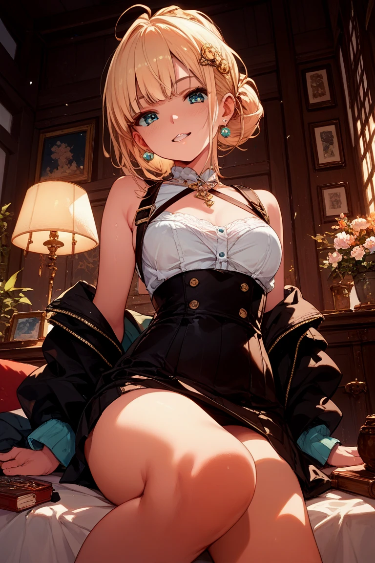 mine same as the original, mine, , (:1.2)
rest, (cheongsam), (view from below), (Put your arms behind your back), (wild lift), thin dress, Crotch cutout, 
rest looking at viewer, 
rest, Home,
rest (masterpiece:1.2), best quality, high resolution, unified 8k wallpaper, (illustration:0.8), (Beautiful and delicate eyes:1.6), extremely detailed face, perfect lighting, Very detailed cg, (perfect hands, perfect anatomy),soles of feet，sitting，blond，red lips，stick out your tongue，saliva，love