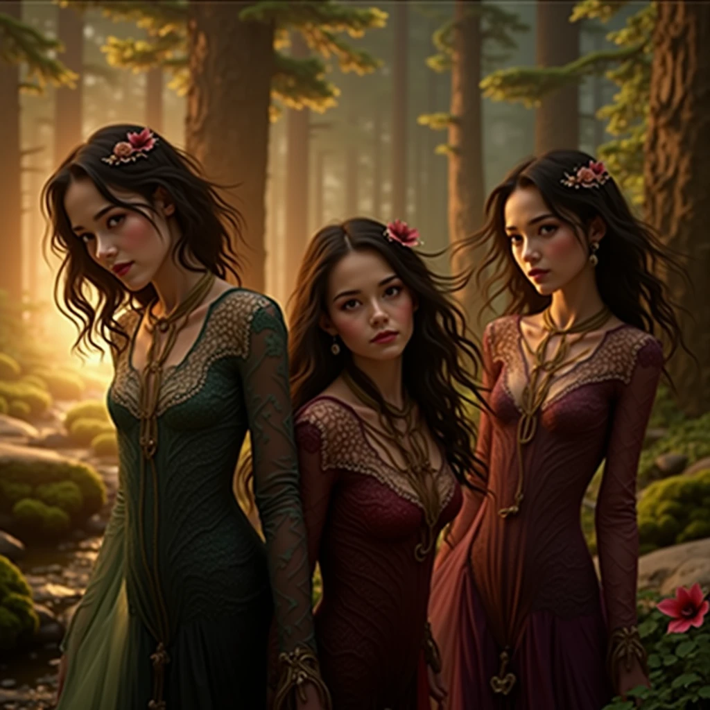1girls, ,,Simper smile, High-definition image, a woman, her hair adorned with glowing fireflies, eyes shimmering with enchantment. Dressed in a gown made from woven moonlight, she stands in a mystical forest where trees come to life. The scene, bathed in the ethereal glow of the fireflies, captured in the style of a magical forest artwork., (masterpiece, best quality, official art,intricate details:1.2), (two heads)