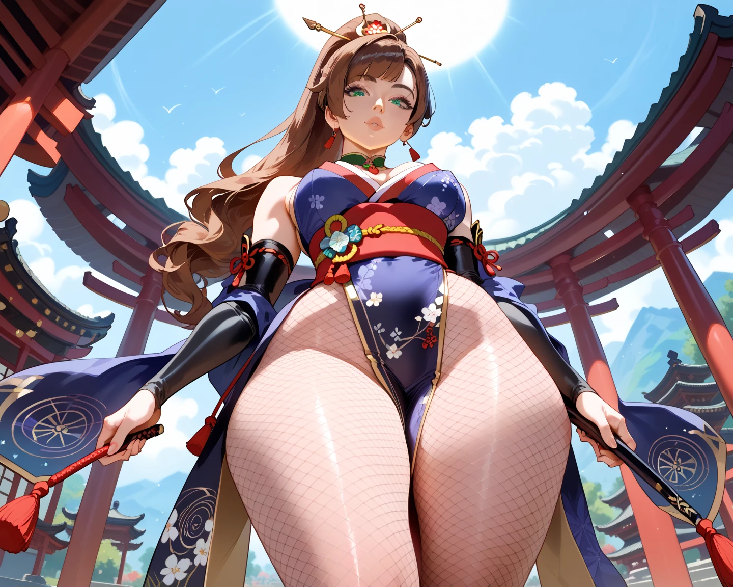 ((miss,(Huge breasts:1.8), very red lips,Huge breastsを強調,Big Ass,Thin waist,Long legs,permanent,green blue eyes)) 8K(((Japanese Clothing,kimono,European style clothing,Tight clothing,Tight clothing,Clothes that show off your figure))) 8K(((clear body lines,Tight clothing,Clothes that show off your breasts,胸のラインがはっきりTight clothing))) 8K(((((Anime style face,(Anime style faceの描写しっかり)) 8K(((rest,rest顔,Handsome face,a dashing face,There are cherry blossoms,The wind is blowing))) (1 girl:1.2), solitary, Ji Qie,伝統的なJapanese Clothing, gentle smile