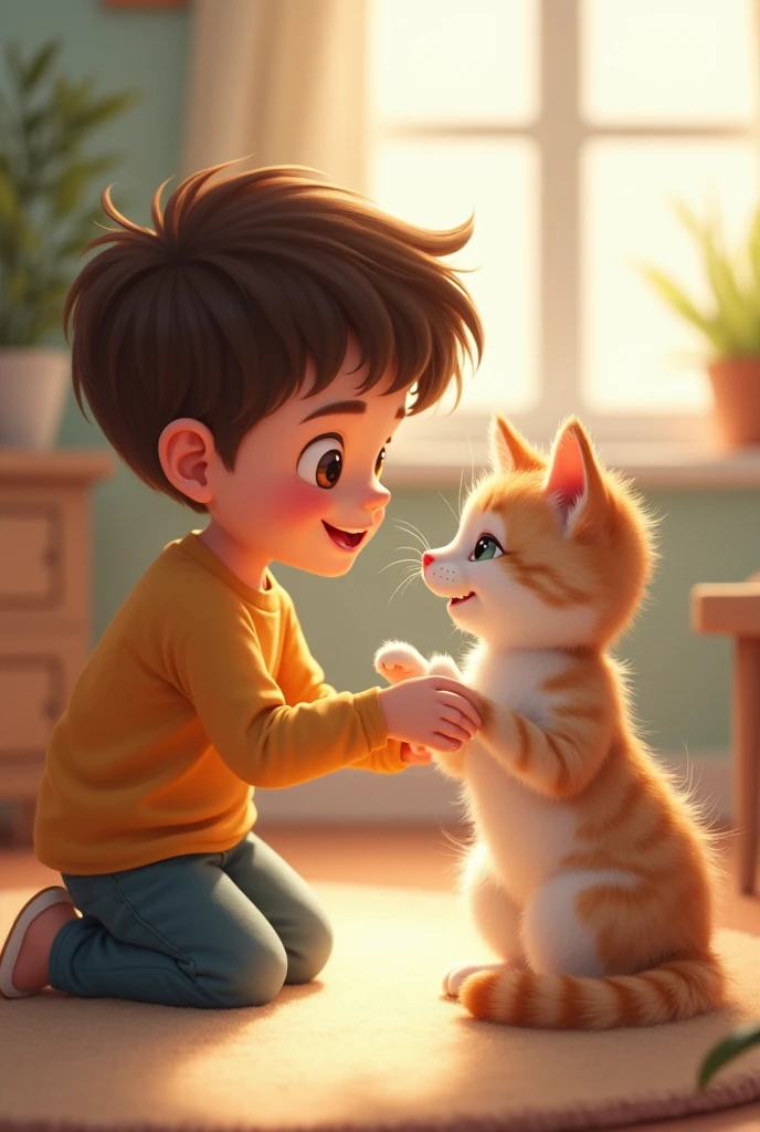 cat, boy