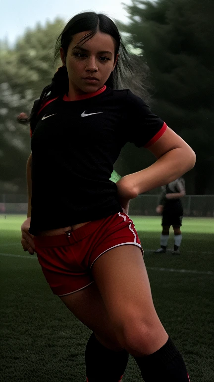 field athlete, standing in the track-and-field arena, standing facing forward:1.9, looking at viewer, wearing separate field uniform, spread legs:1.7, cameltoe:1.4, short body, slender, flat chest, ((slender:1.3)), ((pony-tailed hair)), (((small buttocks))), parted bangs, (Best quality, 8k, 32k, Masterpiece, UHD:1.2),Photo of Pretty Japanese girl(japanese:1.2), photorealistic,(20 years old:1.2),(Best quality, 8k, 32k, Masterpiece, UHD:1.2),Photo of Pretty Japanese girl(japanese:1.2)