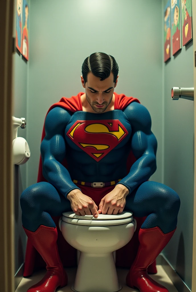 masterpiece, close up photo of (((Superman)) ((Toy Story)) 30 years old, in a public restroom, walls covered in graffiti, depressed, crying, getting fucked, face covered in cum, despair, award winning, volumetric light, (((polaroid)))+, penis, semen in face, anal gay sex, bukkake, homosexual explicit hardcore gay sex, Detailed and Intricate