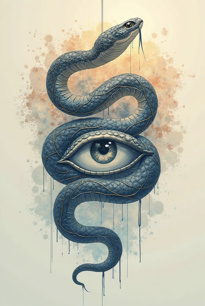 (masterpiece,high quality,Ultra HD),Mythical creatures,A snake circles and eats its own tail, In the center of the circle is a large eye of God, To the right of the snake angel's wing, And on the left are the devil's wings, Above the snake is a sacred halo full of eyes.,Mysterious Colors,Oriental style,Traditional cultural elements"Better Quality, Master Parts, Ultra-high resolution, (Realistic photography:1.4), Surrealism, Like a dream,Fusion Art, , energy, hand, flow , Ying Yang, Abstract, universe, S letter, Typography