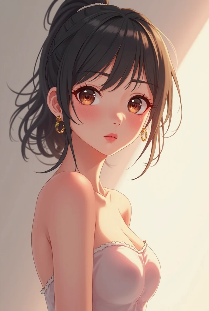 one girl, High accuracy, Great job, Best quality, Big breasts,reddly shy, Looking at the viewer, 