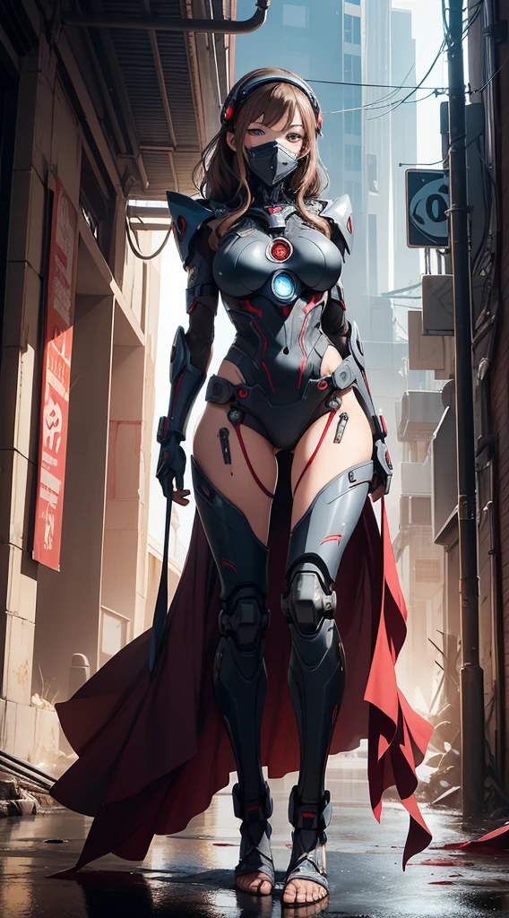 1female,35yo,plumw,extremely large bosom, 独奏,(Background with:Huge machinery,droid,aerodrome,Planes,Huge mechanical armor,) She has long black hair,Stand on the plane,,seen from the front, hair straight, mostly cloudy sky,(((tmasterpiece),(Very detailed CG unity 8K wallpaper),best qualtiy,cinmatic lighting,detailed back ground,beatiful detailed eyes,Bright pupils,Blue eyes,Snow-whiteskin,Redlip(Very fine and beautiful),(Beautiful and detailed eye description),ultra - detailed,tmasterpiece,))facing at camera,A high resolution,ultra - detailed),revealing breasts,Bare genitalia, Bulge,legs are open,Raised sexy,Camel toes,Flushed complexion,Desire for dissatisfaction,frontage,Supergirl,(Wearing:Cloak,Black pantyhose,Iron Man armor,Gold wire embroidery,Armour,Bare breasts)Ancient Chinese style