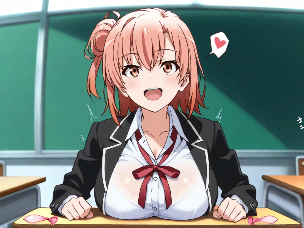 2 girls ,(yuigahama yui&#39;nice big bust), waltz dance ,uniform,black blazer,white shirt,ribbon,light pink panties,thighs,((high angle:1.0)),Please look here,gaze looking up,I&#39;I&#39;I&#39;I&#39;m embarrassed and blush,open mouth smile,beautiful eyes,downtown at night