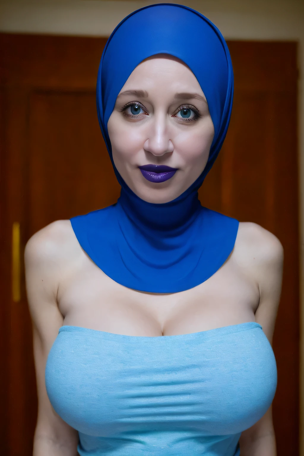 (BACKGROUND MUSIC ROOM), PASTEL green fluorescence Strapless Jumbo (Fatty), adorable, (1 girl), (face to face), , baby face, sad, half body portrait, (face details: 1), (eye details: 1), ((big breasts Solid:1.54)). wearing translucent (transparent) transparency (soft short t-shirt cropped) , (hijab), .. Cute posed. proportional body. Ultra High Res. realistic: 1.4, UHD, view from side seductive pose, (vera farmiga:1.3), (Dark Blue Lipstick:1.2), (sad face expressions:1.3) LITTLE SMALL GIRLS, LITTLE SMALL GIRLS, LITTLE SMALL GIRLS,