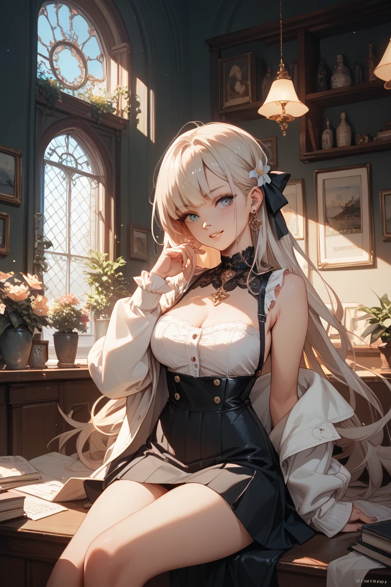 Two girls detailed eyes, detailed face, half-naked maids, help the maid and maid woman comb her hair The noble woman smiles happily, the maid cousin maid does everything with love and devotion, the maid takes care