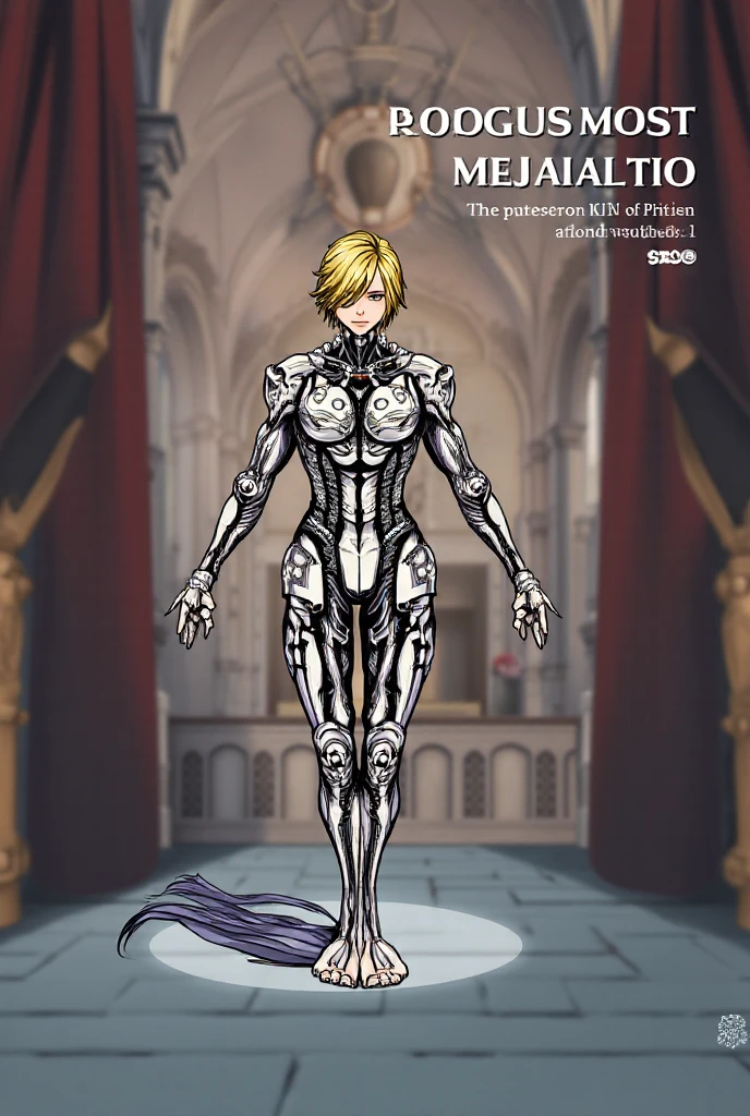 by amano yoshitaka,   <lora:amano_yoshitaka_xl:1.1>, Anime style, ultra detailed, masterpiece, a demon  with Platinum blonde bob cut wearing magical Lavender strapless revealing dragon armor leotard , in a courtyard <lora:add-detail-xl:0.8>