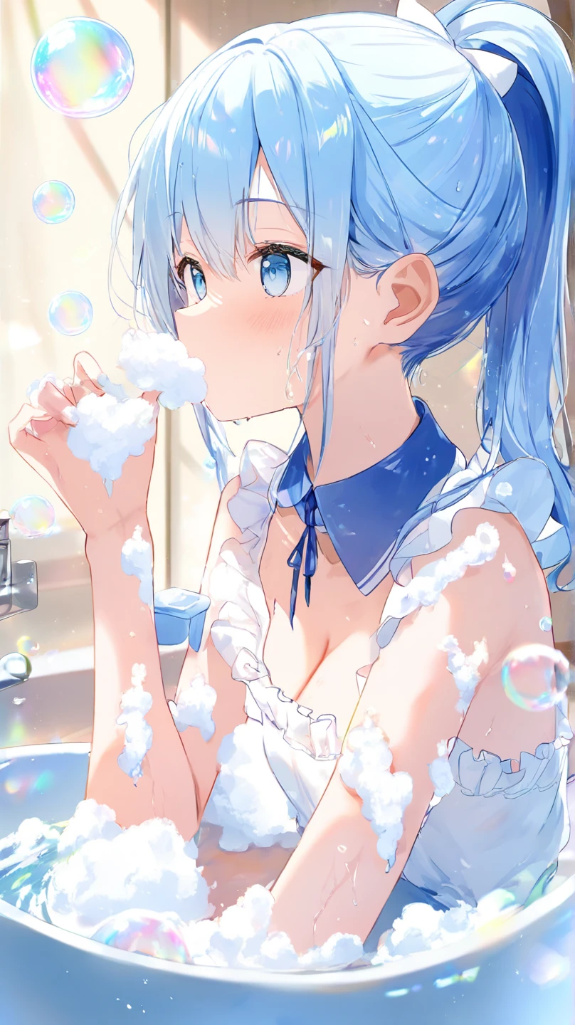 NSFW,masterpiece, best quality, (((color trace))),((short stature))
1girl, solo, open eyes,smile,shoulder cutout, dress,((((blue hair)))),crying,forced smile,blue panty,green eyes,grim eyes, pigtail, blush, shortcut hair, white dress, clothing cutout, bangs, necklace, blurry, hand between legs, aquamarine background, between legs, bow, facing viewer, small breasts, bare shoulders, straw hat, day, collarbone, hair bow, short sleeves, feet out of frame, ribbon,depth of field, hair over shoulder,((((eat cum)))),(((feeding bowl in cum))),(((doggystyle))),(on all fours),