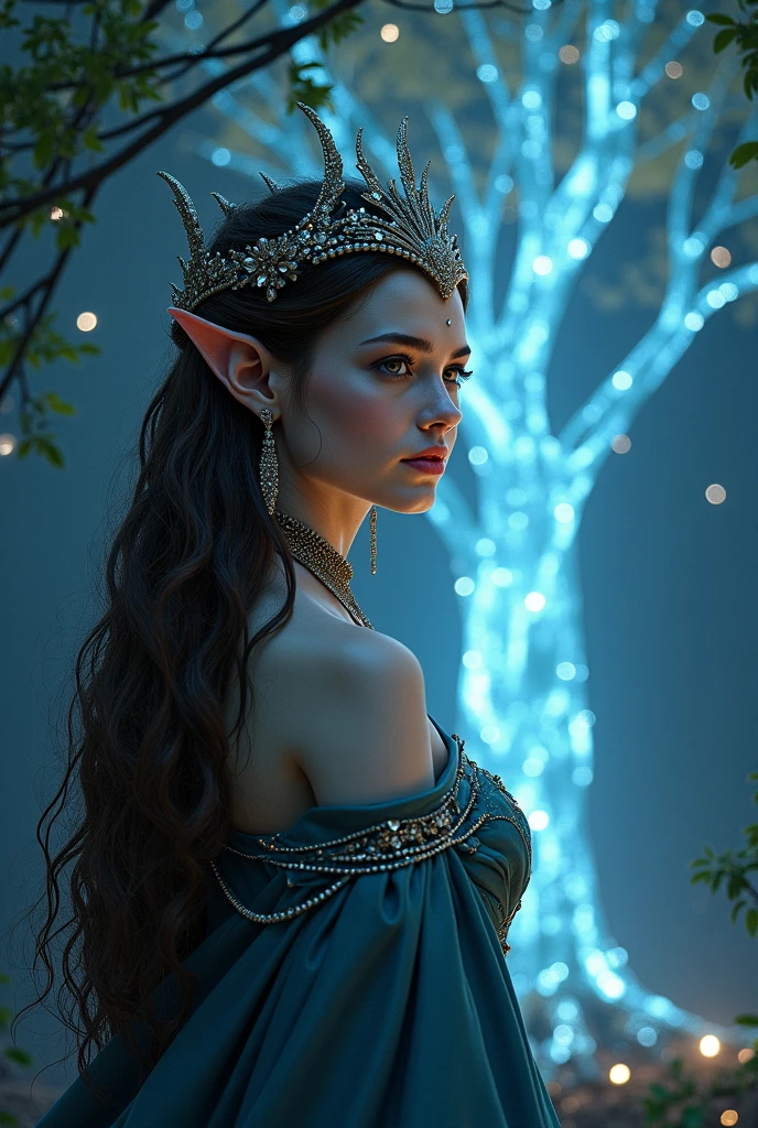 (masterpiece, best quality:1.5), highest quality, High resolution, super detailed, Realists, Upper body photo of a brunette sorceress, detailed and beautiful eyes, beautiful detailed lips, very detailed eyes and face, longeyelashes, shiny satin dress, Holding a wand in your hand and performing a transformation spell, Magic wands present and shiny, Beautiful and colorful makeup, elegant and noble々The jewelry bag, Gardens as background, soft daylight, bright colors, fine brushstrokes, Portrait style, Silk dress fabric, beautiful color palette, glowing skin, First-class rendering, that captures every detail, enchanting atmosphere, subtle shadows and lights, (perfect anatomy:1.2), (The stunning sorceress turns cat into princess (a transformation with the magic wand:1.4), (magnificent panorama view:1.2)
