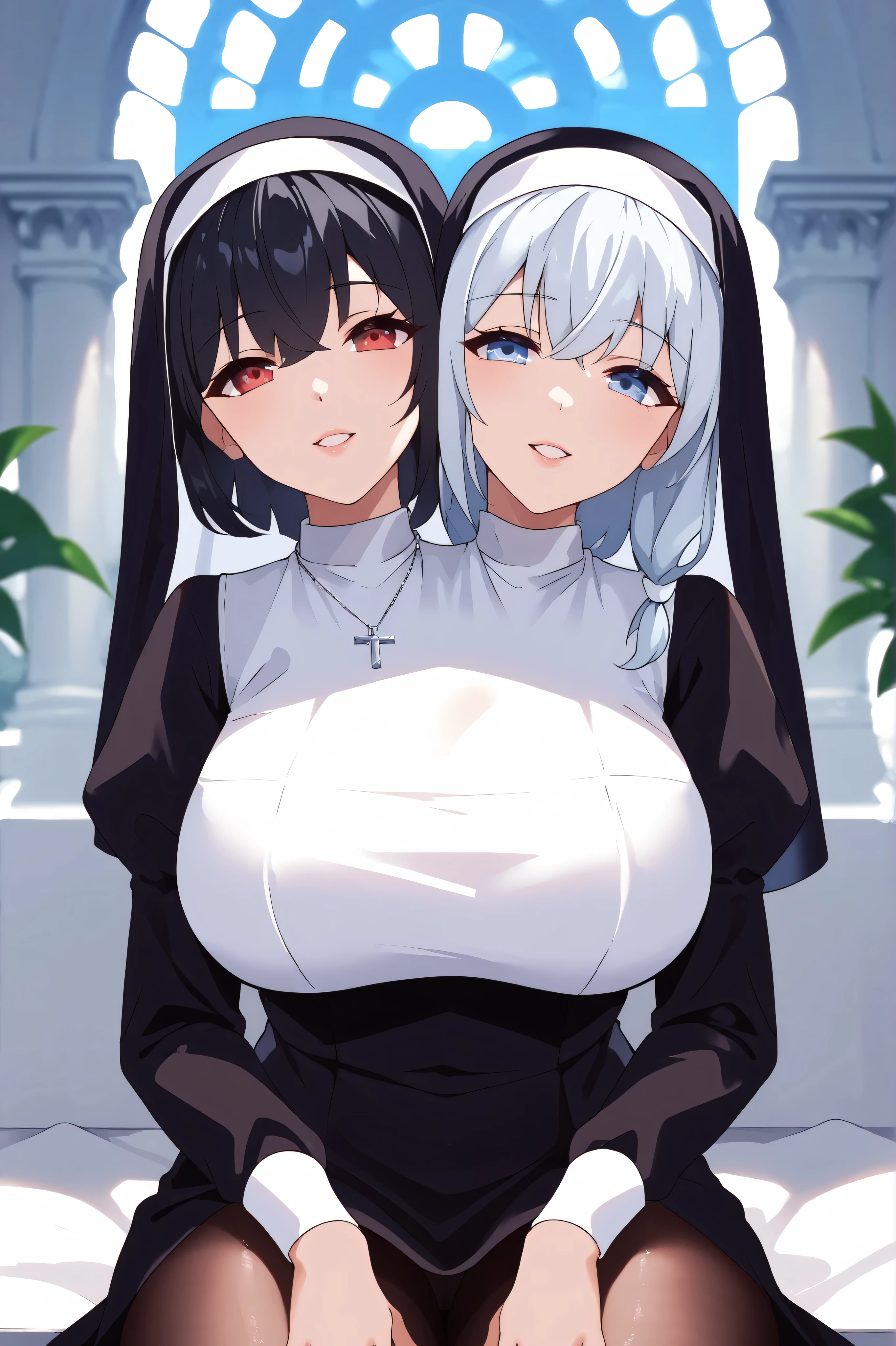 Nuns、 in full view、Light blue stripes々Panties、Big Breful girl、Praying、Nippleasturbation