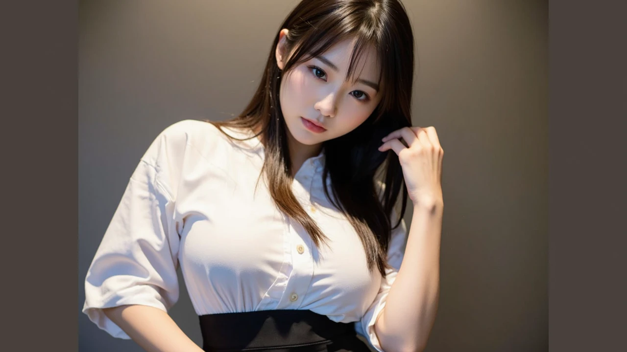 table top, highest quality, figure, Super detailed, finely, High resolution, 8k wallpaper, 完璧なダイナミックな構figure, detailed and beautiful eyes, Black Long Sleeve Dress,medium hair, small breasts, natural color lip, random sexy poses,aoyama, Tokyo、20 year old girl,narrow side,slim body shape,blur the background