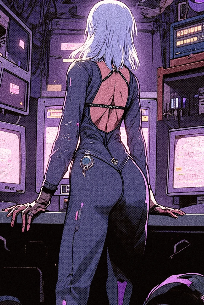 uma pintura digital da spider gwen utilizando, cabelos longos, arte cyberpunk de Josan Gonzalez, vencedora do concurso behance, afrofuturismo, synthwave, neon, neon brilhante,coxas grossas, cintura fina, sensual, nsfw, pouca roupa, arte erotica, anime, roupas rasgada de batalha, extremamente sexualizada, corpo suado, NSFW, seios grandes, bunda grande, HD, 8k, Alta qualidade, detalhes, corpo perfeito, destaque o corpo, detalhe no rosto perfeito, Detail in the background