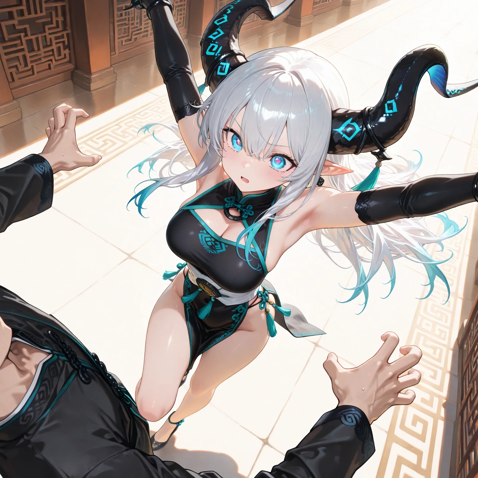 ((Semen flows from the girl's crotch))