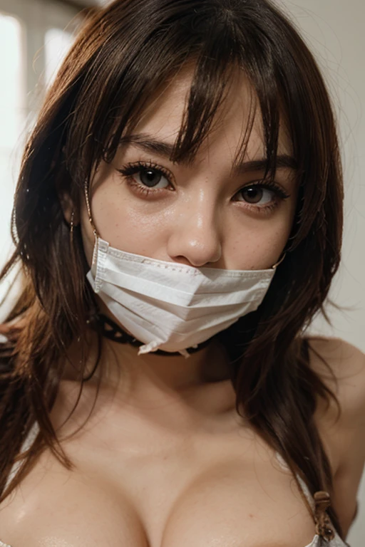 High resolution,Highest quality,krnpp photos, Long black hair , detailed, Complex, 8K,panel gag,Gag,