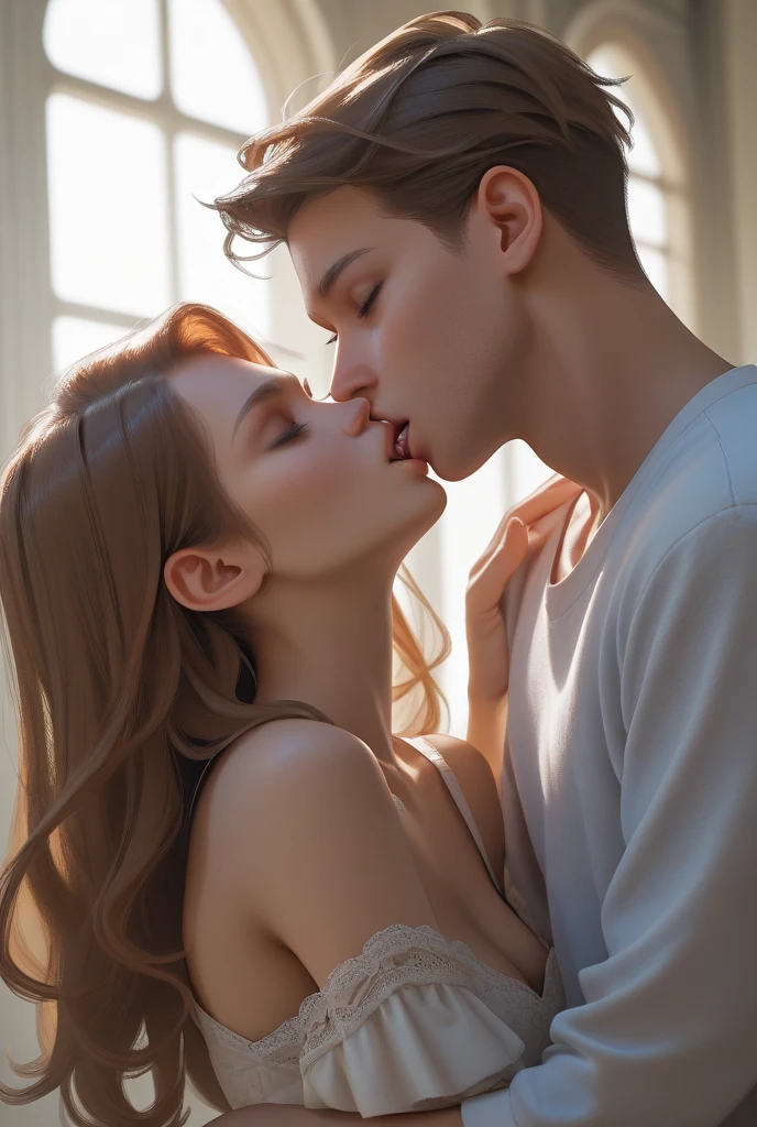 Cute russian girl with pink pussy and big breast fucking cute boy