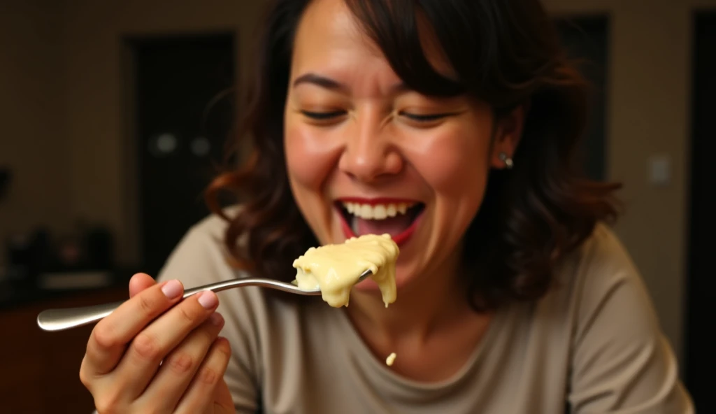 a beautiful sexy woman eating penis for dinner with a fork, severed penis on a plate, beautiful breasts, brunette, she is nude, she is biting into a hard penis, she has cum all over her body and in her hair, she is very excited, looks like Jennifer Lawrence, is very happy, smiling, biting off a cock, eating a penis for lunch, biting into a penis, stabbing a penis with a fork, penis on a plate, cutting up a penis, putting a penis in a meat grinder, eating penis for dinner, cut off cooked penis on plate