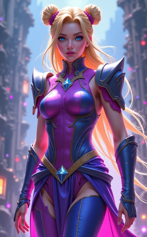 masterpiece, best quality, ultra high resolution, textura de piel Realist, armor, (fotorRealist:1.4),,(Ruined dungeon ruins background:1.4 ), high resolution, original photo, Glowing skin, textura de piel Realist, Better lighting, shine, Dramatic Lighting, Dynamic poses, (Greek temple background:1.3), Night Sky, (universe) , (Milky Way:1.4) , 1 girl, (Medium chest:1.1), Balanced Eyes,( Purple dragon wearing silver-green armor:1.4) ., Purple pants, Purple short-sleeved shirt, (Wearing a dragon helmet:1.4) , (Roman skirt:1.4) , (chest:1.5), 很long头发, armor, Neckline,Fraction_9, Fraction_8_up, Fraction_7_Direction_6_up, score_clearly, 1 Girl, ((18 years old:1.2)), aldult, Full lips, A pair of big clear eyes, Light blue eyes, ((blond:1)), (Long wavy hair: 1.2),(Background ruins of large stones in Athens :1.4), (Finger details:1.4 ), (armor metallic V2.1), (metallic feel :1.4),( armor plastic transparent :1.4), (End-time ruins background:1.4), (超高清 8K),( Realistic V2.1), (BodySuit Nylon Socks:1.4 ), (masterpiece: 1.4), (8K, Realist, original photo, La best quality: 1.4),(Giant dragon white realistic:1.4), (Dragon V2.1), (Perfect anatomical structure), (Facial details: 1.5, Bright blue eyes, Pretty Face, beautiful eyes, Iris Outline, Thin lips: 1.5, Thin, Pale eyebrows, long, Dark eyelashes, Double label),huge , Crazy breast swelling, Chest larger than shoulder blades, Big breasts and thin waist,(huge breasts:1.2),Hydrated skin((rogue))((非常huge乳房)),((Grooves reveal original skin))