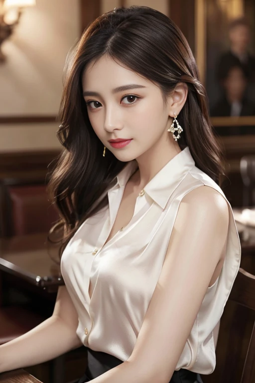 masterpiece、Top image quality:1.2、((beautiful young woman with))、Transparent skin:1.2、{A slight smil}、(kawaii)、luxury hotel、depth of fields