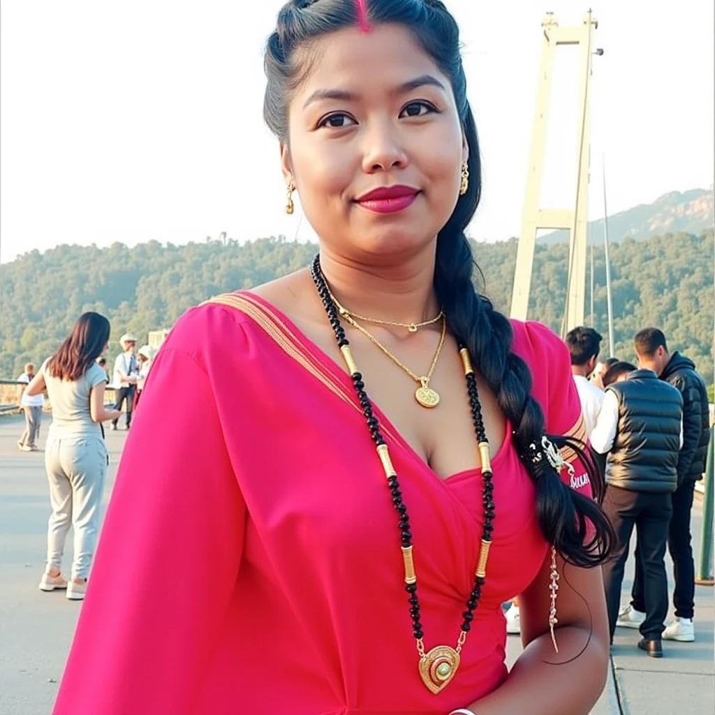 arafed woman sitting on a rock in front of a statue, malaysian, photo taken in 2 0 2 0, profile photo, inspired by Naza, lovely woman, ruan cute vtuber, profile pic, profile picture, bbwchan, picture, leaked, taken in 2 0 2 0, background is heavenly, fanart, sakimi chan, beautiful aesthetic