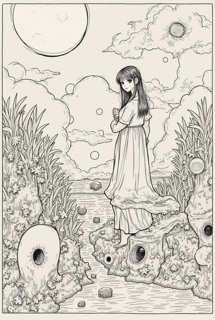 thin line drawing, lineart, fine stroke, Summer Activities, monochromatic, black andwhite. no shadows, no gray color, lineart style