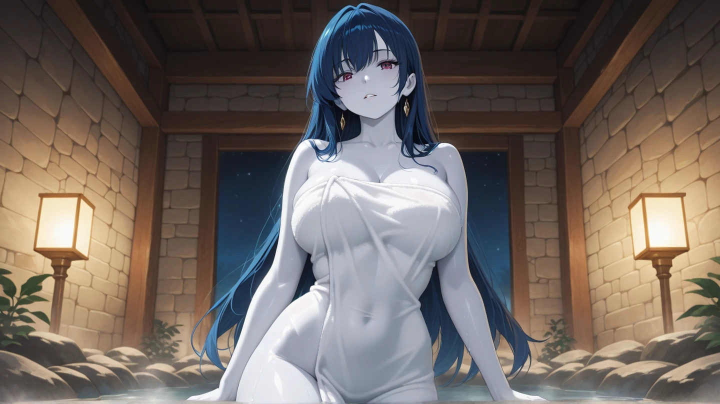 Anime girl on onepiece sexy body with light cloth