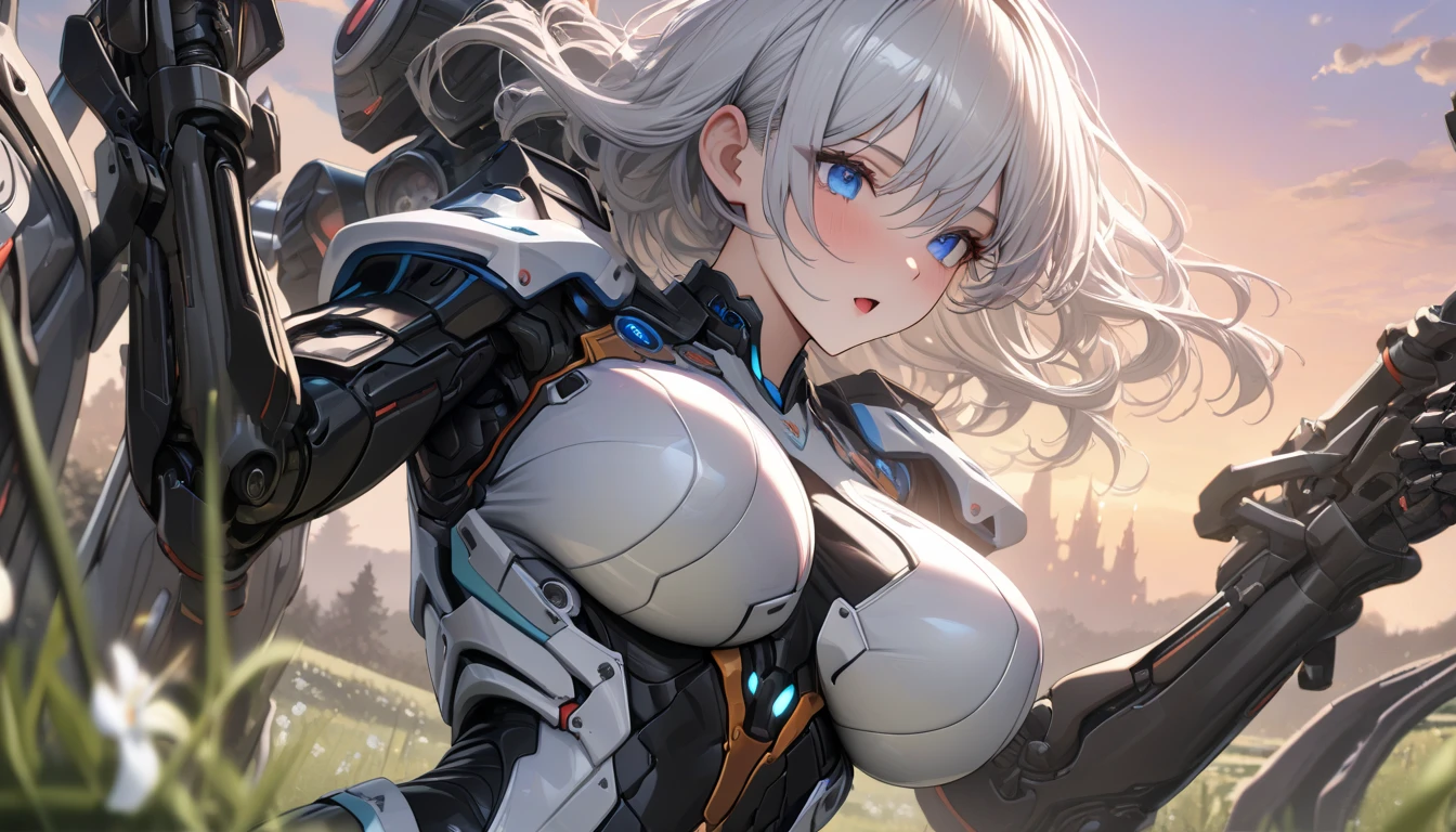 absurdres, highres, ultra detailed, (girl:1.3), mecha
BREAK
, watercolor style, soft blending, dreamy washes, delicate textures,