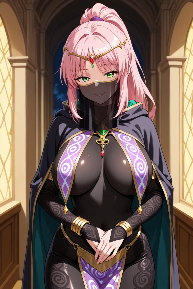 kayablanche, purple eyes, low-tied long hair, ponytail, masterpiece, best quality, highly detailed, fantasy , a anime girls in armored dress holding a sword
posing for a picture, evil smile, smile, open mouth, breastplate with open cleavage, cleavage, warrior
outfit, ecchi anime style, anime girls, ecchi style, (nsfw) not safe for work, ecchi, digital anime art!!, in
anime style, official artwork, visual novel cg, beautiful anime girl, anime style 4 k , loincloth, exposed
belly, exposed navel, exposed midriff, exposed lower belly, pencil skirt armored, castle,inside castle