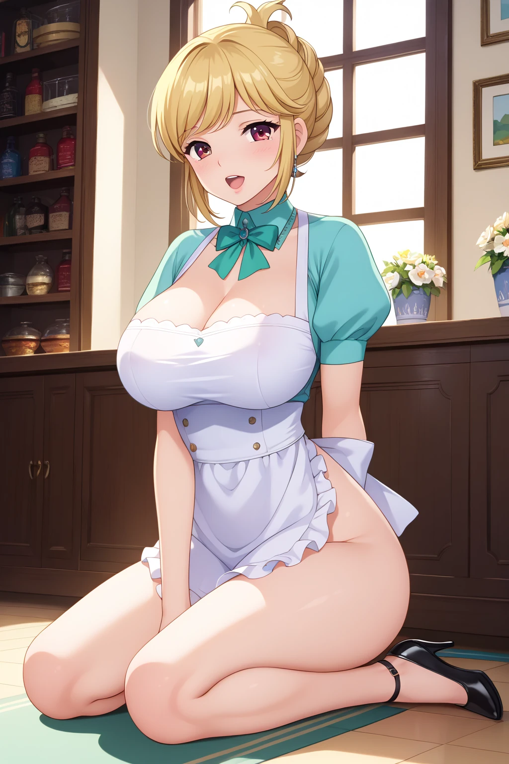 masterpiece, best quality, beautiful art, high resolution, well formed hands, body and fingers, 1 woman, solo, Hououji Akane, hair ornament, adult, grown up, big breasted, cleavage, full body, braided long hair, blue_japanese_clothes, wearing DOA Kasumi's blue kunoichi dress, sexy and skimpy japanese clothes, kimono peek, sleeveless, white stockings, gorgeous legs and thighs, ryona , in peril, she is being beaten up by her opponent, she is knocked down and she is slapped in the face , she is pushed against the wall, being humiliated by her opponent, receiving the impact of her opponent's attacks, closed eyes, screaming in pain and agony, heroine in peril, ryona and perilous scene, bouncing breasts, weak and helpless, martial arts tournament on the beach