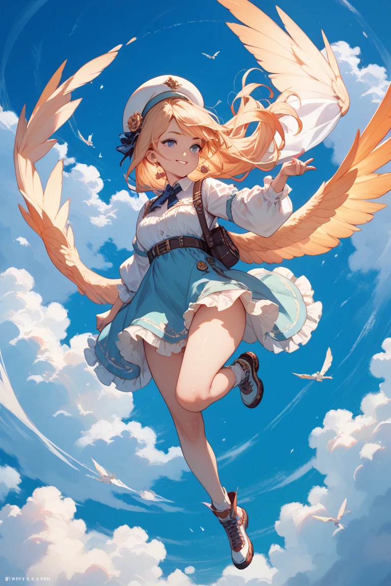 twintail girl theme white bird