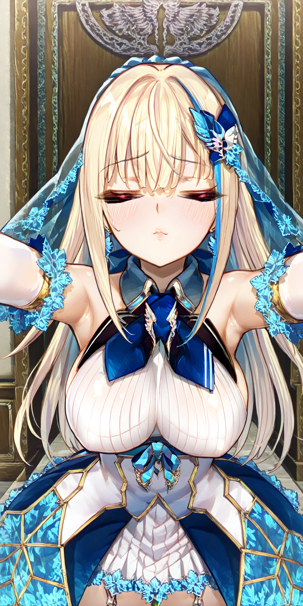 (Masterpiece, best quality), best resolution, (3 heads:1.5), 1 girl, Nakano Miku character, Bored, Headache, Hangover, In the pain, feel dizzy, brown hair, blue eyes, Close one eye, open mouth, Light blue T-shirt, Tan pants, Place your hand on your forehead, apartment kitchen,DSLR Photos, (8ก, 4K, Masterpiece),(Masterpiece, best quality), best resolution, (3 heads:1.5),Arms separated,arm circle, (Put your hands on your head...), (lower hand on ankle), (lower hand on leg), Full content in the frame, full body view, (four arms),(Multi-arm),(many hands), รูปร่างเพรียวบาง Masterpiece,best quality,best resolution,1 woman,many heads, upper body, smile,  Facing the audience,big breasts,simple background,Beautiful face,Beautiful hair,beautiful eyes,beautiful body,Beautiful hands,conjoined twins