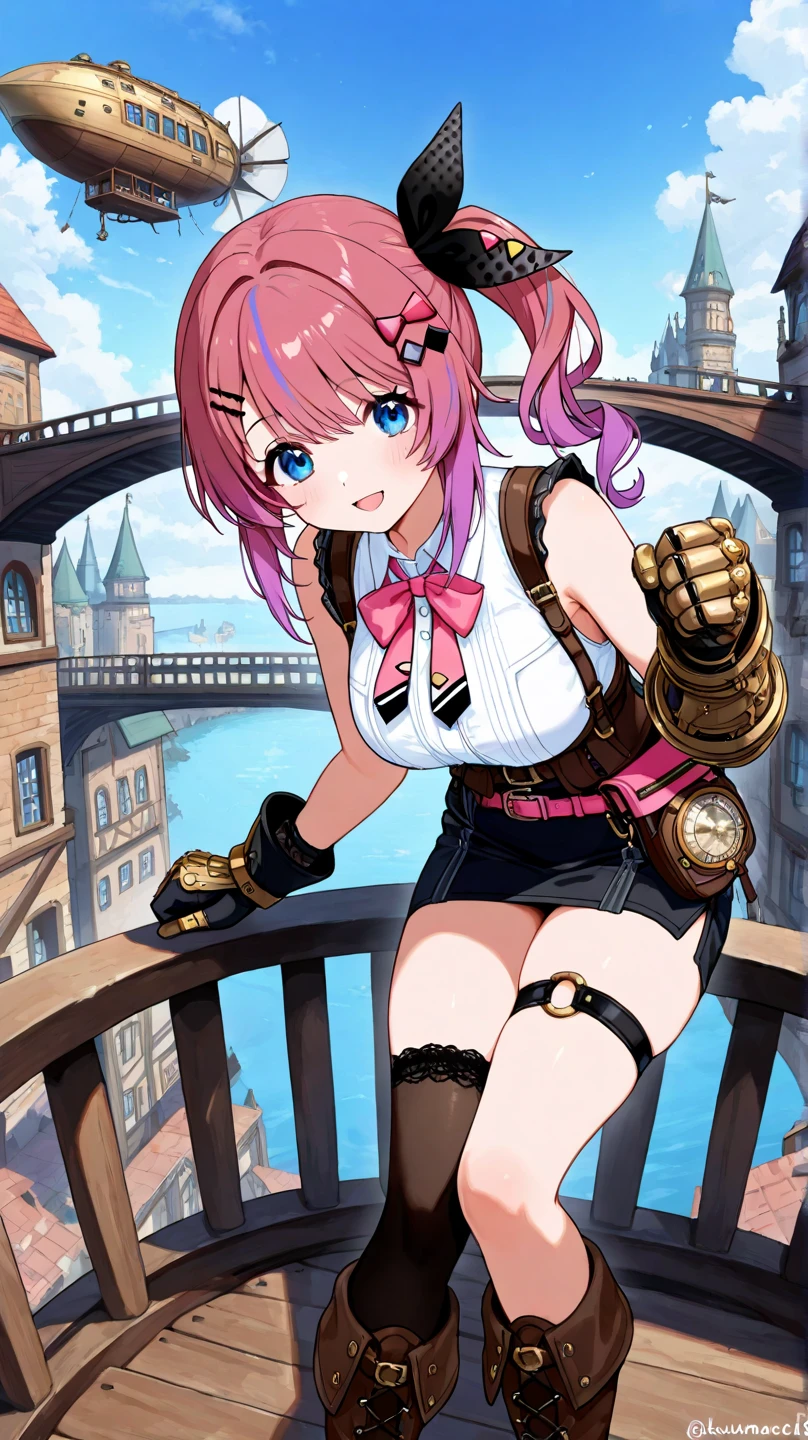 Giant doll crushing blue buildings 