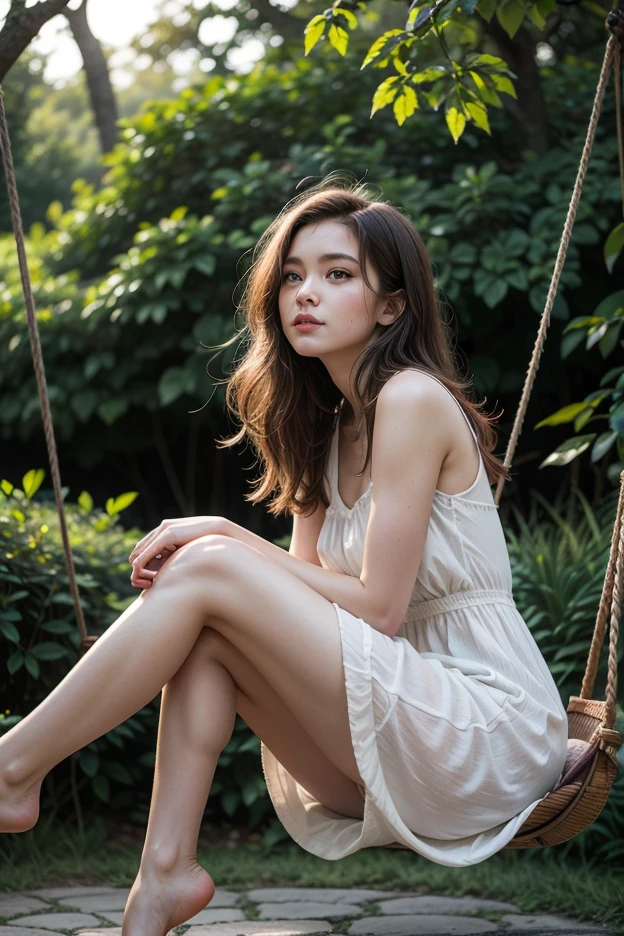 spell(prompt): masterpiece,masterpiece,(highest quality)(High resolution)(Exquisite expression)(Beautiful CG illustrations)(Delicate facial expression),Delicate and graceful beauty,Have beautiful and delicate skin,Beautiful Face,Elegant and sexy,完璧でBeautiful Face立ち,Oval Face,red面,Gorgeous makeup,moist pink lips,big black bright eyes,Watery,Dynamic Angle,Energetic and cute,Long brown hair(Bundle Up,Hair Bun,Exquisite hair design),(White gorgeous and exquisite tight embroidered cheongsam,High Slit,translucent,Sleeveless shoulderless),Forward and backward,(Big Breasts,full, Round and towering),Beautiful earrings,Narrow waist,(Sexy long legs,Show off your legs),Slim figure,Precise and perfect human body,To the camera,(7 photos),Inside the courtyard,sitting on the swing,red...
model: Universal XL, CFG scale: 7, Luxury Hire: 1.5, roller: Future Fashion(0.6)、bright(0.3)、Asian face woman -3(0.3)、wild(0.3)