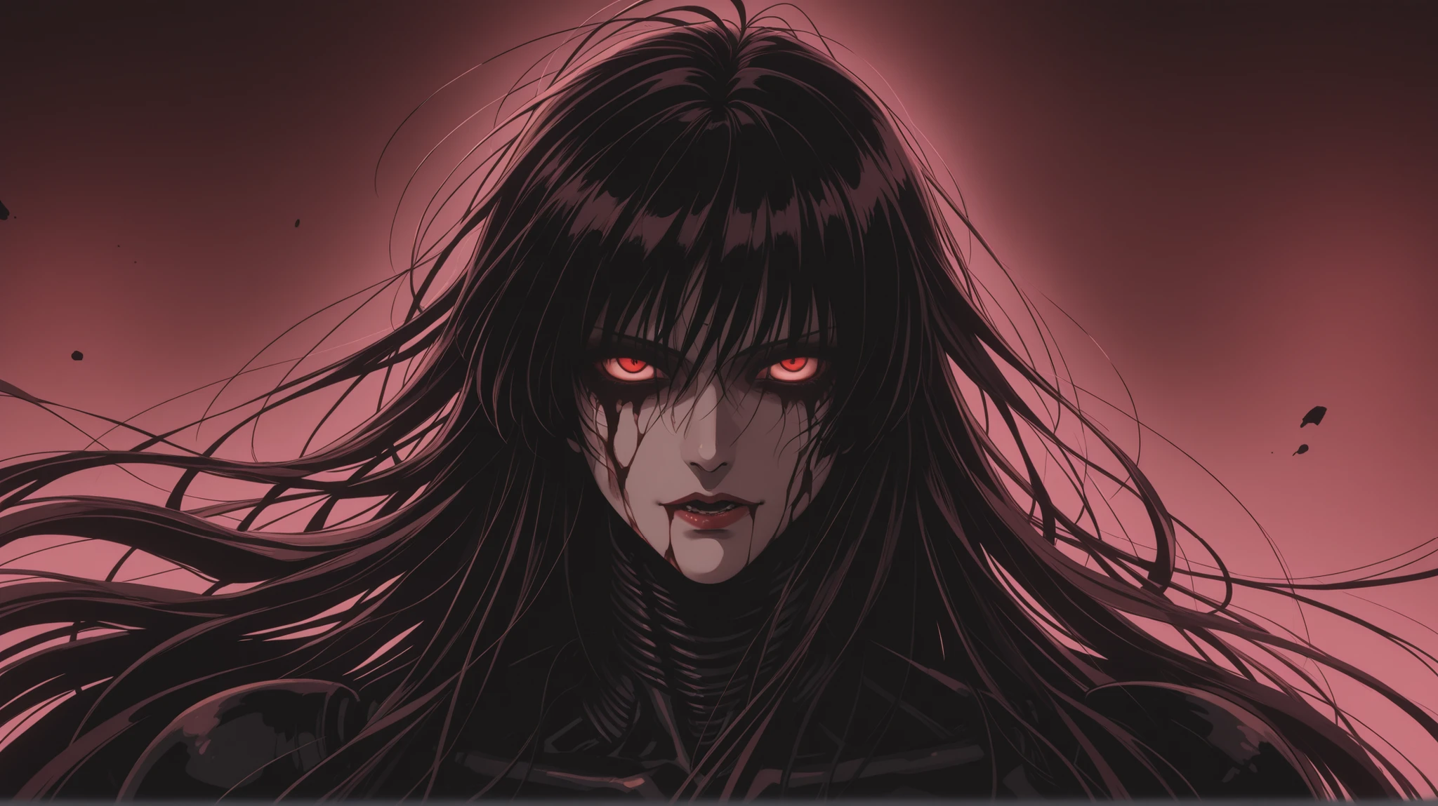 humanoid android in the city of darkness horror retrowave 90s