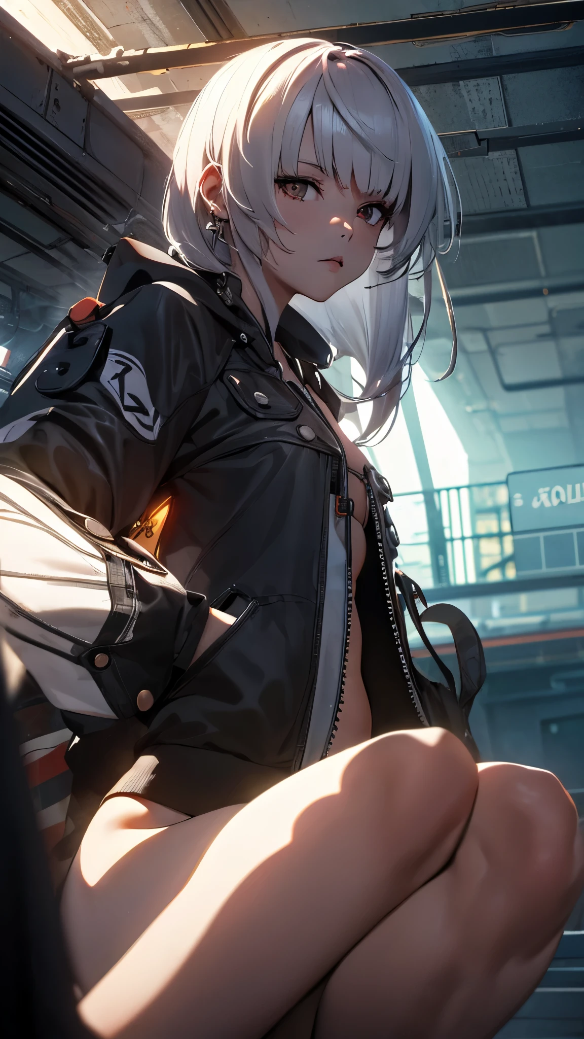 Japan, metro, half-naked girl, показывает язычок с piercingом, strip, naked vagina( flows ), piercing, nsfw, highly detailed photorealistic scene, dark atmosphere, hard light, realistic image, detailed facial features, gloomy look , elongated pose, touch , disturbance, dirty interior, заброшенная станция metro, sharp shadows, hard contrast , tense environment, dusk background, a pinch of fantasy, high resolution, studio lighting, almost perfect specifications