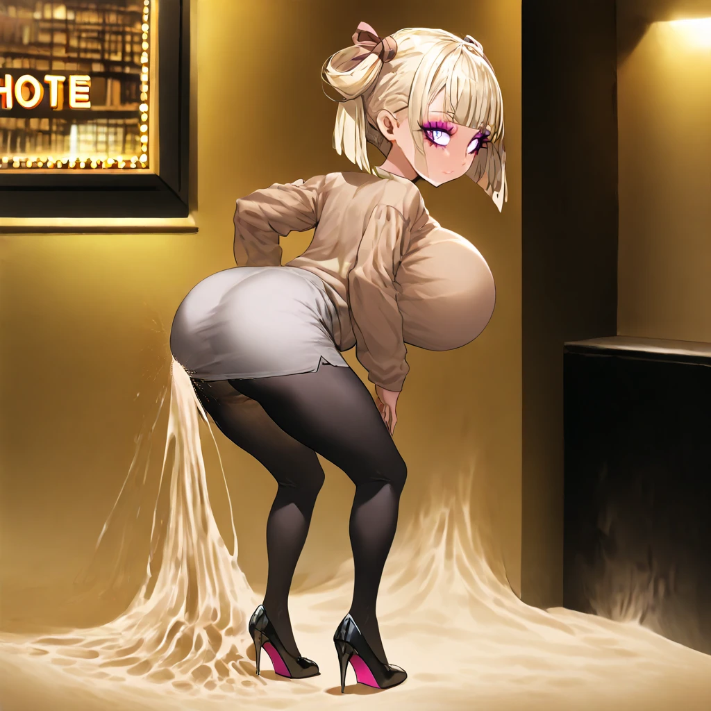 ((masterpiece)),(((best quality))),((character design sheet)), ((full body view)) illustration,Catalogue of sex slaves,1girl, thick thighs, ((detailed face:1.4)) Just the right kind of japanese sunburn kuro Gyaru for promiscuous sex friend, rough sketches, between breasts,big breasts,vaginal secretions,wearing an short apron without any clothes on and Chain of sex slaves,hair accessories,seductive grin smug,solid color backdrop, clean backdrop,