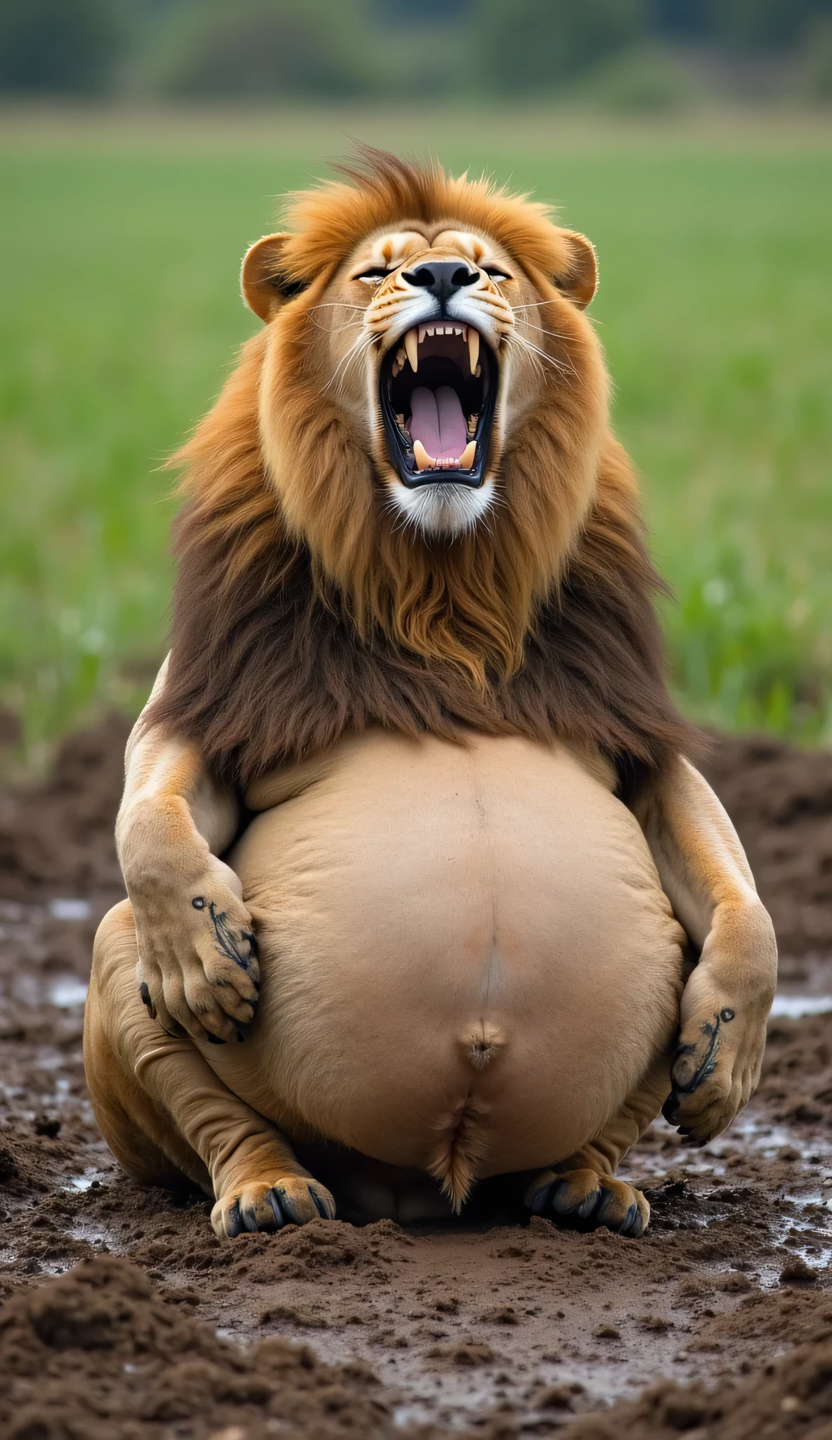 masterpiece, high quality, realistic, detailed background, (((males))), (((cow, cow tail, lion head))), (feral), (((wide hips))), ((((cow butt focus, anus, close up)))), (masterpiece), best quality, 4k, 2k, (intricate:0.9), (high detail:1.2), (absurd res), ((((hyper balls, feral, duo, licking anus, rimming, anal rimming, rim job, rimming butt, tongue out, tongue in cow anus, mouth on anus, close up, facing butt, feces on lion tongue, lion rimming poop))))