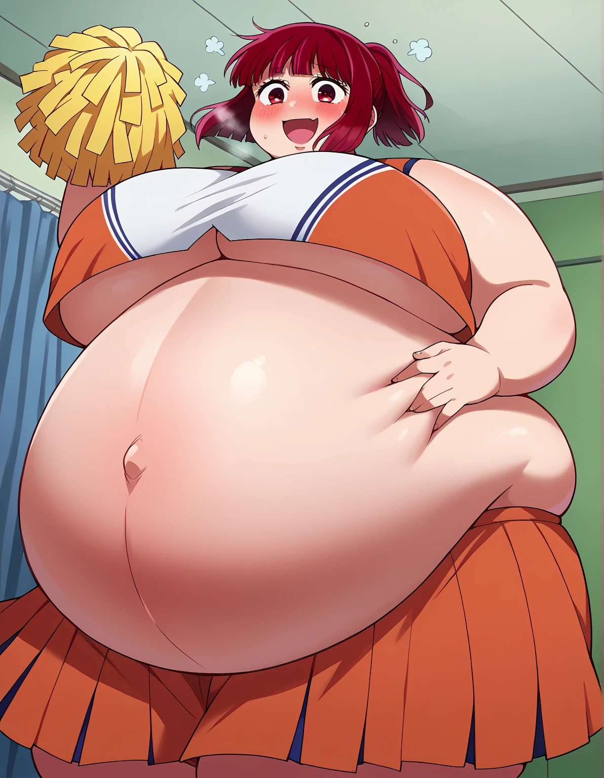 Runny nose and drooling、eating meat、Punch the stomach with all your might、A high school girl with a bloated belly after consuming large amounts of whiskey and meat、Sexually excited, laughing with a runny nose.